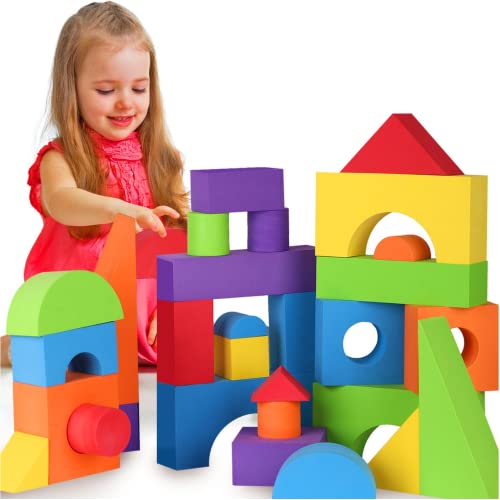 LOLO TOYS Large Building Foam Blocks for Toddlers – Giant Jumbo Big Building Blocks