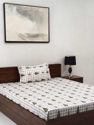 Bombay Dyeing Cardinal Collection Single Size Bedsheet 120 TC, 100% Pure Cotton Premium Bedsheet with 1 Pillow Covers | 1.50 M X 2.24 M |