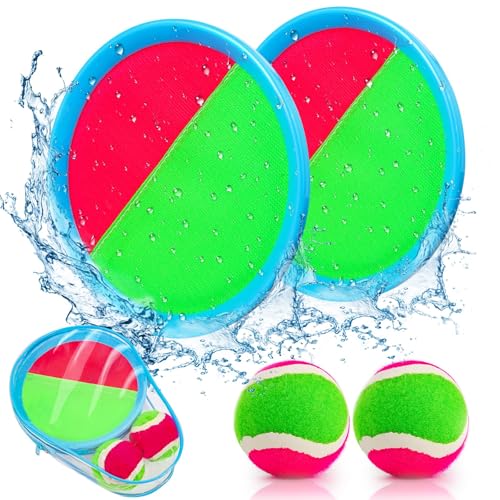 Qrooper Toss and Catch Game Set, Toys for Kids Ages 4-8, Camping Games with Paddle Ball