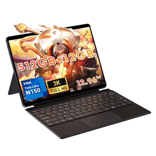 CHUWI Hi10 Max 2 in 1 Windows Tablet 12.96", Intel N150(3.6GHz), 12GB LPDDR5 512GB SSD, Windows 11 Tablet with Backlit Keyboard, FHD IPS 2880 * 1920 Touchscreen, WiFi 6, BT 5.2, HDMI, USB 3.2