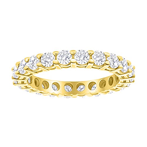 10 Carat 14K Yellow Gold LAB GROWN Diamond Eternity Wedding Anniversary Stackable Ring Band for Women Ultra Premium Collection (E-F Color VS2-SI1 Clarity) Size: 9