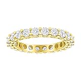 10 Carat 14K Yellow Gold LAB GROWN Diamond Eternity Wedding Anniversary Stackable Ring Band for Women Ultra Premium Collection (E-F Color VS2-SI1 Clarity) Size: 9