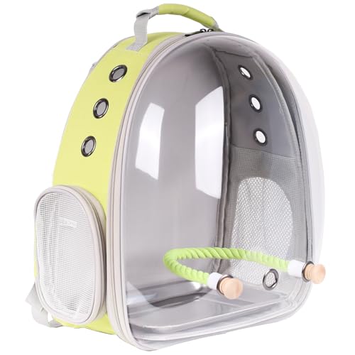 halinfer Bird Travel Backpack Carrier, Clear Bubble Window Transport Backpack for Birds, Space Capsule Astronaut Liked Vet Carry Book Bag for Parakeet Parrot