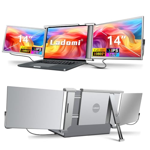 Laptop Screen Extender, FHD IPS Laptop Monitor Extender, Triple Portable Monitor for Laptops