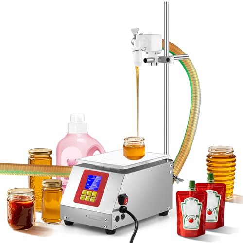 Moonshan Viscous Liquid Filling Machine 2-IN-1 Honey Filling Machine, Automatic Weight Bottle Filling Machine for Oil, Laundry Detergent, Gel, Honey, Sauce