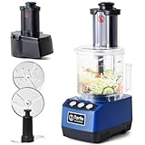 Light-Duty Commercial Food Processor - 600W Chopper, Slicer, Shredder & Blender w/Vegetable Prep Lid, Continuous Feed Attachment, 3L Mixer Bowl & Stainless Steel Blades - Professional Food Processor