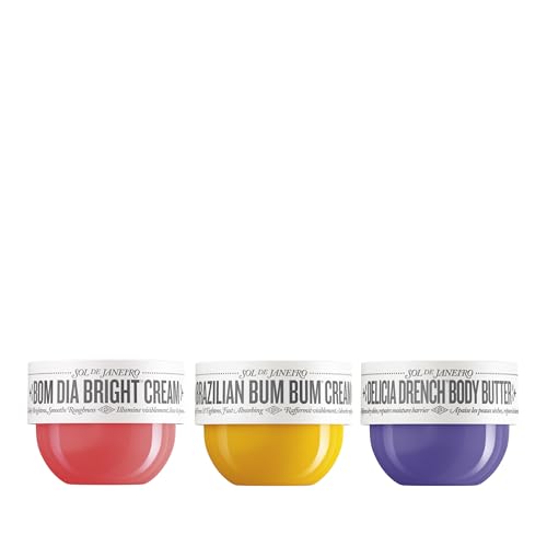 Sol de Janeiro Body Cream Trio, Visibly Tightening, Brightening & Moisturizing Bundle, Amazon Exclusive