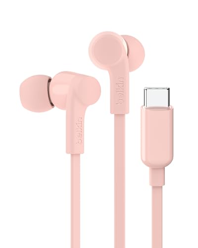 Belkin SoundForm Wired Earbuds with USB-C Connector, in-Ear Earphones w/Microphone - USB-C Headphones for iPhone 17, iPhone 16, iPad mini, Galaxy S26, Google Pixel 10, Android, & More - Pink