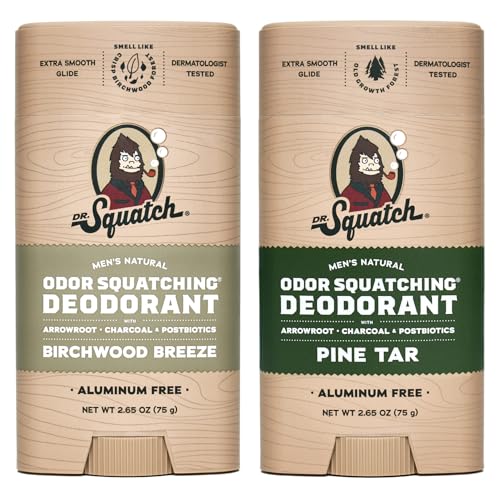 Dr. Squatch Natural Deodorant for Men – Odor-Squatching Men's Deodorant Aluminum Free - (2.65 oz, 2 Pack)