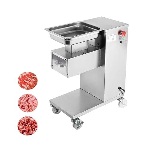 HayWHNKN 5mm Commercial Meat Cutting Machine Meat Cutter Machine Meat Slicer for Pork Chicken Beef Kitchen Restaurant Stainless Steel 1100lbs/h(QE Series)