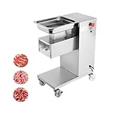HayWHNKN 5mm Commercial Meat Cutting Machine Meat Cutter Machine Meat Slicer for Pork Chicken Beef Kitchen Restaurant Stainless Steel 1100lbs/h(QE Series)