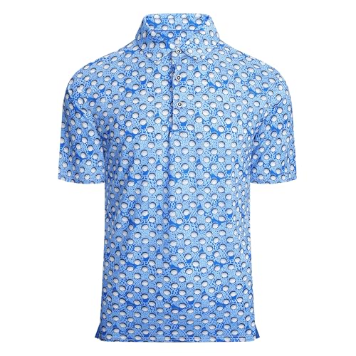 SAMERM Golf Shirts for Men Super Stretch Jacquard Dry Fit Golf Polo Moisture Wicking Short Sleeve Polo Shirts for Men