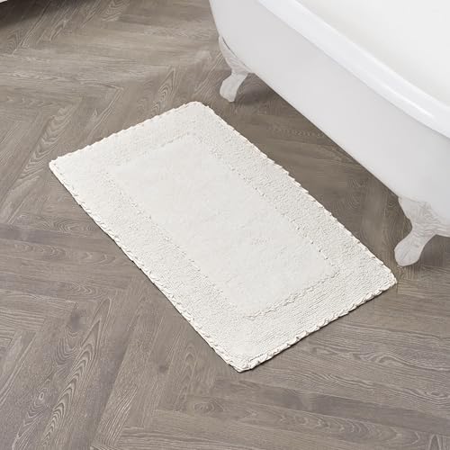 Laura Ashley Ruffle Border 100% Cotton Bath Rug