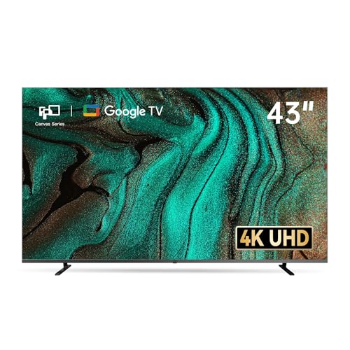 FPD 43 Inch Smart TV, 4K UHD LED Flat Screen Google TV with Google Cast, Bluetooth, HDMI, Streaming Live, HDR 10, Dolby Vision, Ultra Slim Television(Canvas-Series, CG43-C3, 2025)