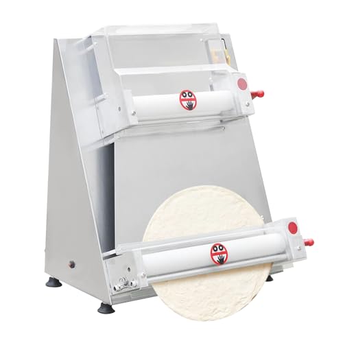 370W 110V Commercial Dough Roller Sheeter, Electric Pastry Press Making Machine, Pizza Press Pizza Thickness Adjustable Dough Machine for Bakeries Pizzerias Restaurants