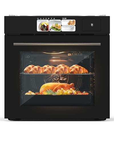 24" Single Wall Oven, 2.5Cu.ft Built-in Electric Wall Oven with TFT display 8 Cooking Functions in Steam, Grill, Air Frying Mode for Kitchen Restaurant