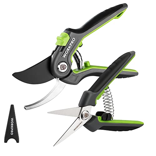 WORKPRO Garden Pruning Shears, Garden Scissors, Premium Plant Shears, Garden Clippers Hand Tools for Cutting Flowers, Trimming Plants, Picking Fruits