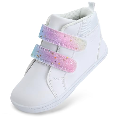 WateLves Toddler Little Kids Wide Barefoot Shoes Boys Girls Winter High Top Minimalist Sneakers Ankle Boots Leather Uniform Dress Shoes Naturally Splay