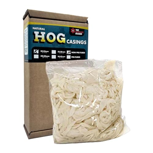 The Sausage Maker Natural Hog Sausage Casings Butcher Pack, North American Edible Pork Casing For Links, Various Sizes
