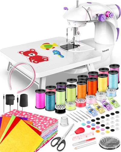 Royalsellpro Mini Sewing Machine With 123 Pcs Kit for Beginners - Dual Speed Portable With Light and Finger Guard, Electric for Household, Travel