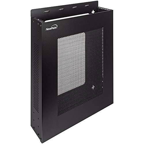 NavePoint Vertical Wall Mountable Server Rack, Black - Enclosed Vertical Wall Rack - Parent