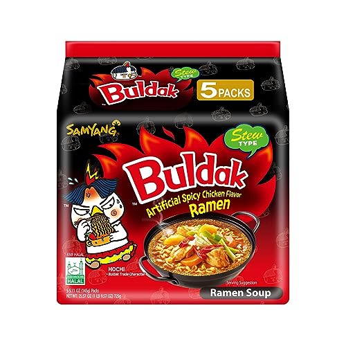 Samyang Buldak Hot Spicy Chicken Ramen Noodle Korean Stir-Fried Ramen, Orig