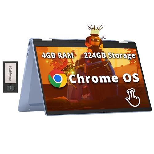 HP Chromebook x360 14" FHD Touchscreen Laptop, Intel Processor N100, 4GB RAM, 224GB Storage(64GB eMMC+160GB Docking Station Set), Intel UHD Graphics, 720p HD Camera, Wi-Fi 6, Chrome OS, Sky Blue