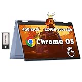 HP Chromebook x360 14" FHD Touchscreen Laptop, Intel Processor N100, 4GB RAM, 224GB Storage(64GB eMMC+160GB Docking Station Set), Intel UHD Graphics, 720p HD Camera, Wi-Fi 6, Chrome OS, Sky Blue