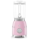 SMEG BLF03 Retro Style Blender – 600W Countertop Blender with 48 oz BPA-Free Jug, 3 Speeds + Pulse, Ice Crush & Smoothie Functions – 50s-Inspired Design-Pink