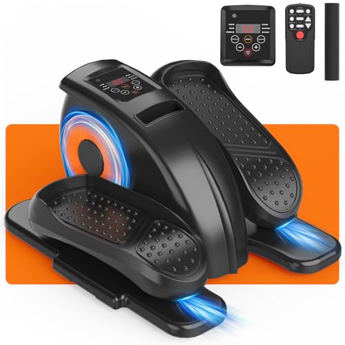 Under Desk Elliptical Machine for Senior Mini Elliptical Leg Exerciser with Remote Control Portable Electric Seated Foot Pedal Exerciser for Home Office