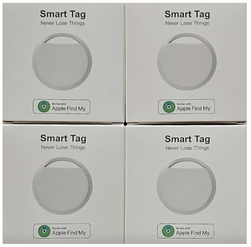 Oscanna Tracker Tag Compatible with Apple Find My compatible Airtag, 4 Pack WHITE (IOS ONLY)
