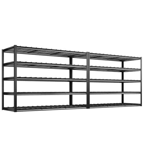 REIBII Garage Shelving Heavy Duty Storage Shelves Adjustable 5 Tier Metal Shelving
