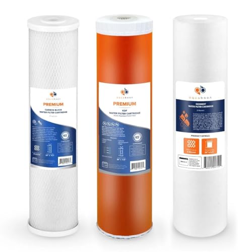 Aquaboon 5 Micron Water Filter 20 x 4.5 Cartridges 20 inch Water Filter Cartridges for Well Water | Whole House Filters