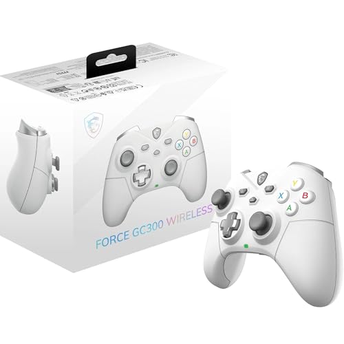MSI Force GC30V2 Wireless Gaming Controller, Dual Vibration Motors, Dual Connection Modes, Interchangable D-Pads, Compatible with PC & Android