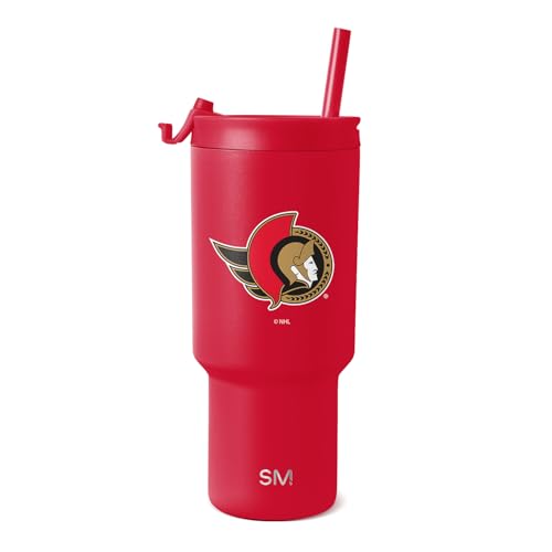 Simple Modern Officially Licensed NHL San Jose Sharks 30 oz Tumbler with Flip Lid and Straws | Hockey Insulated Cup Stainless Steel | Gifts for Men Women | Trek Collection | San Jose Sharks