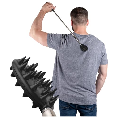 Cactus Scratcher Extendable Back Scratcher, Long Stick Double-Sided Itch Reliever for Back, Head & Body for Men & Women, Mother's Day Gifts, Extends Up to 24.5 Inches (Green)