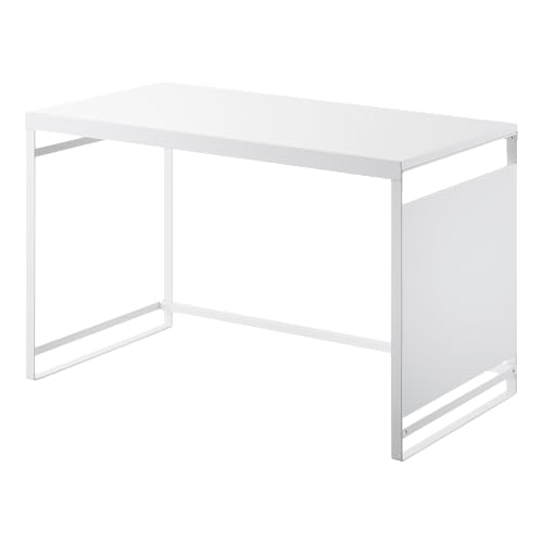 YAMAZAKI Home Kitchen Appliance Rack, Microwave Stand With Steel Side Panel, Adjustable Shelves, Hooks & Storage For Countertops, Small Kitchen Organizer, Modern Minimal Design - Steel