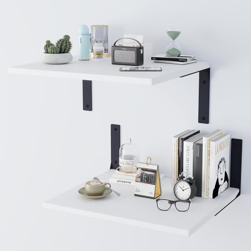 Inforth Deep Wall Shelves, Floating Shelves for Wall Display, 12” Deep Wall Mounted Shelves for Living Room, Bedroom, Kitchen, Office Decor, Modern Hanging Bookshelf