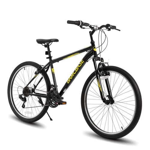 HILAND 26 27.5 29 Inch Mountain Bike, Mens and Womens MTB with 21 Speeds, High-Tensile Steel Frame, V Brake, Hardtail Bicycle for Adults