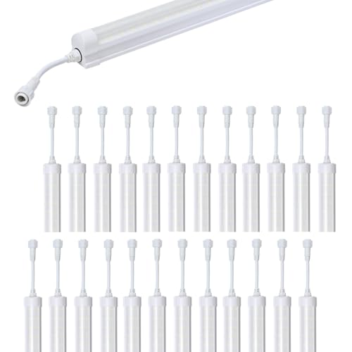 HOLDWILL 24 Pack LED Freezer Tube Lights,6FT 50W T8 Integrated Cooler Light Fixture,Daylight White 6000k Waterproof Refrigerator Light for Fridge, Supermarkets or Grocery Stores