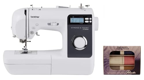 Brother ST150HDH Strong & Tough Sewing Machine, 50 Built-in Stitches, LCD Display, 9 Feet and SASC706 6-Piece Pacesetter Sewing Thread Included
