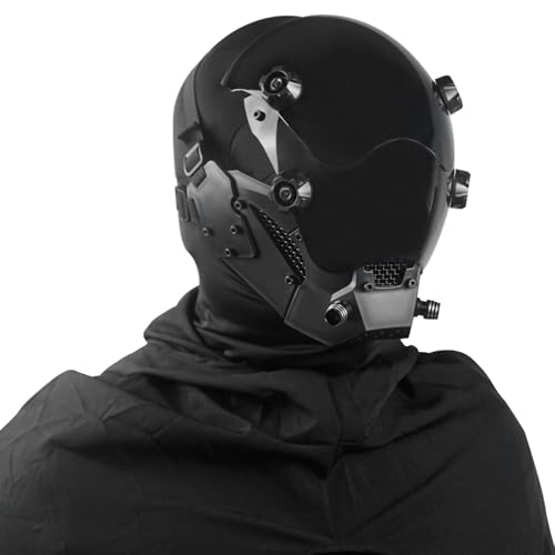 HNCSFW Punk Mask Cosplay for Men, Techwear Mask Gothic Mask Sci Fi Mask Cosplay Halloween Mask for Any Adul