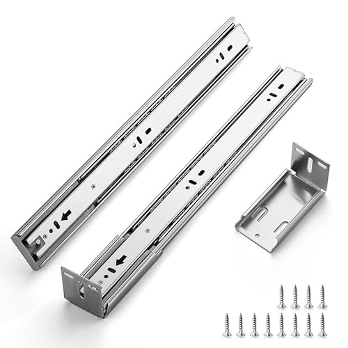 Soft Close Drawer Slides Heavy Duty Side Mount Ball Bearing Drawer Slides Drawer Rails with Mounting Brackets