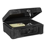 Amazon Basics Fire Chest with Mechanical Key, 0.22 cu. ft, Black