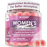 Womens Multivitamin Gummy, Methylated Multivitamin for Women, Biotin, Methylfolate, Iron, Collagen, Vitamins A C D, B Complex, Antioxidants for Women's Daily Support, Beauty, Immune, No Sugar, 60 Cts