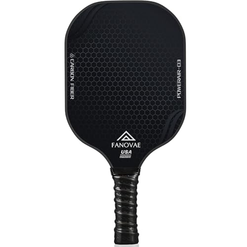 Fanovae Pickleball Paddles, USAPA Approved Carbon Fiber/Fiberglass Surface Pickleball Set of 2/1 with Bag/Cover, Pickle Ball Paddle Set ​for Men Women