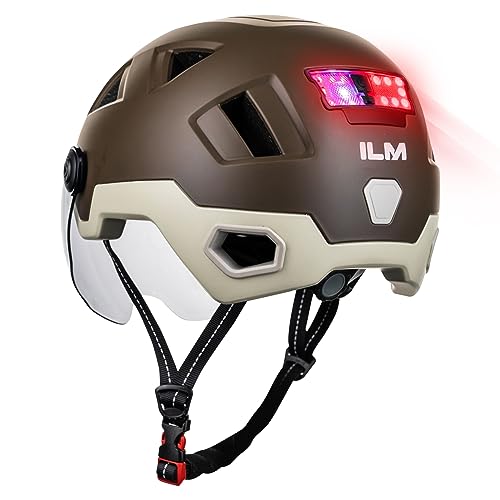 ILM Smart Adult Bike Helmet with Automatic G-Sensor Turn Signal & Brake Warning LED Light Control Road Cycling Helmet E3-12LS