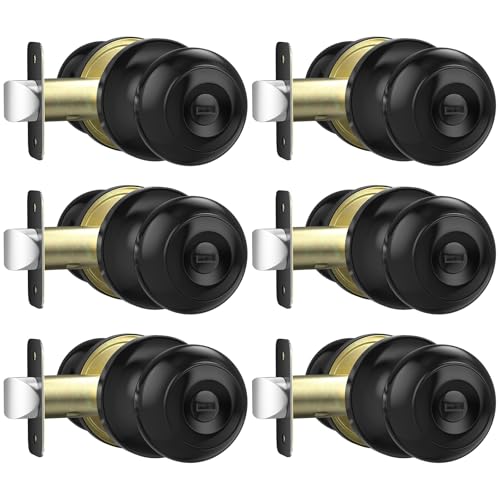 AEEKEL Privacy Matte Black/Brushed Nickel Door Knobs 5 Pack/6 Pack/10 Pack