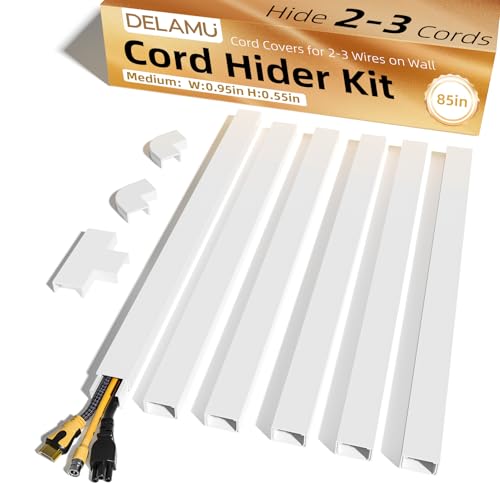 Delamu Cord Hider - Wall Cord Covers, Wire Hider & Cable Raceway