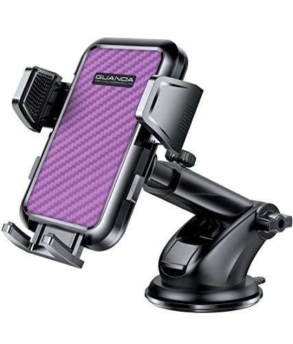 GUANDA TECHNOLOGIES CO., LTD. Upgraded Phone Holder for Car Air Vent Car Mount with Retractable Steel Hook Clip, One-Hand Operation, Hands Free Clamp Cradle for iPhone, Samsung